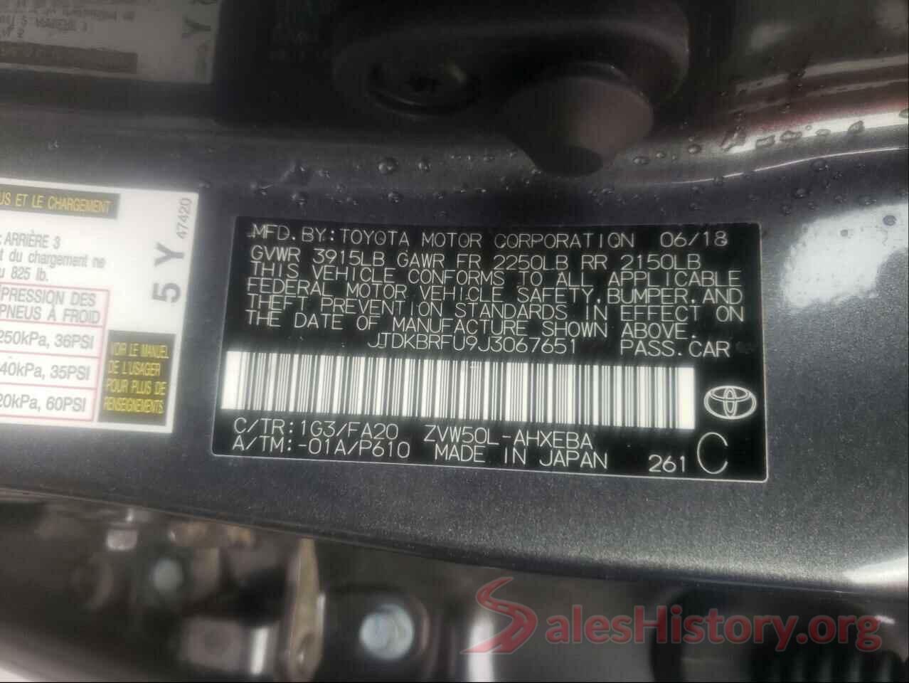 JTDKBRFU9J3067651 2018 TOYOTA PRIUS