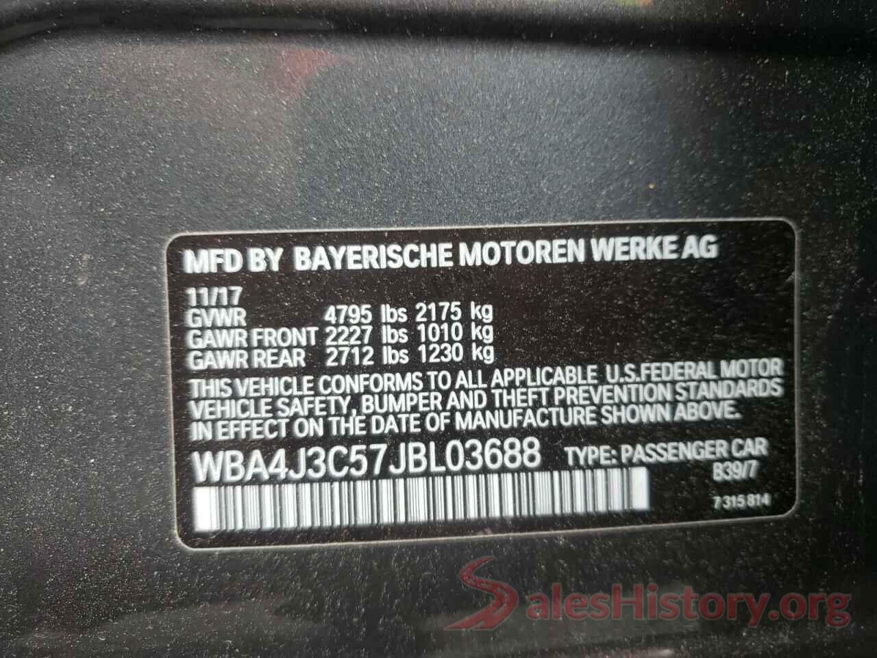 WBA4J3C57JBL03688 2018 BMW 4 SERIES