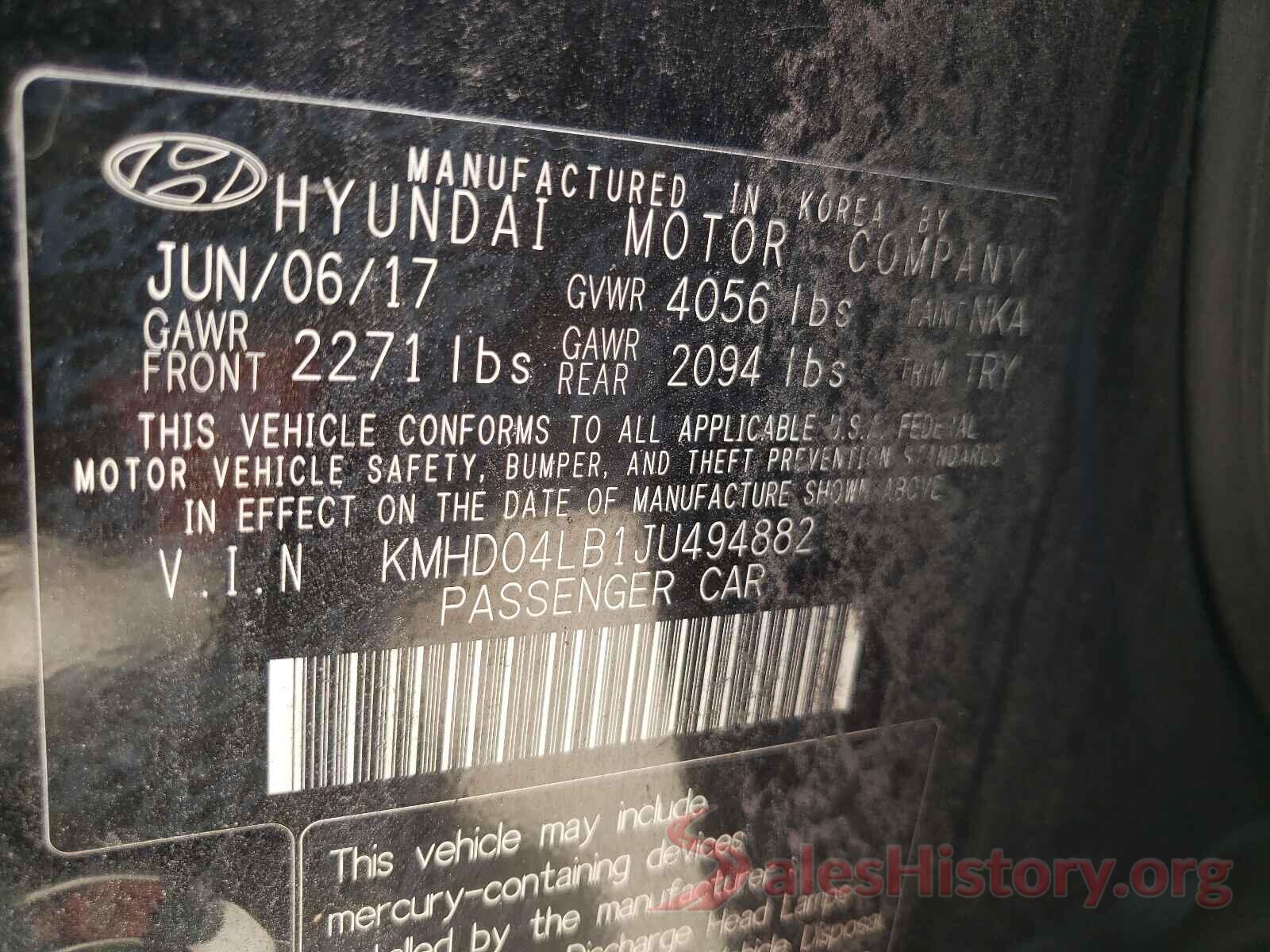 KMHD04LB1JU494882 2018 HYUNDAI ELANTRA