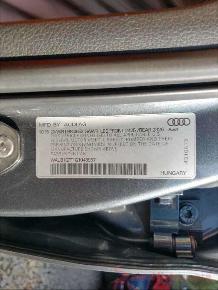 WAUB1GFF1G1048957 2016 AUDI S3