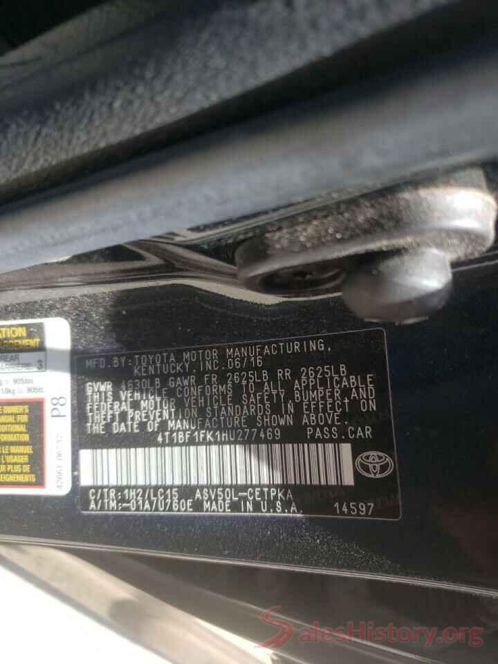 4T1BF1FK1HU277469 2017 TOYOTA CAMRY