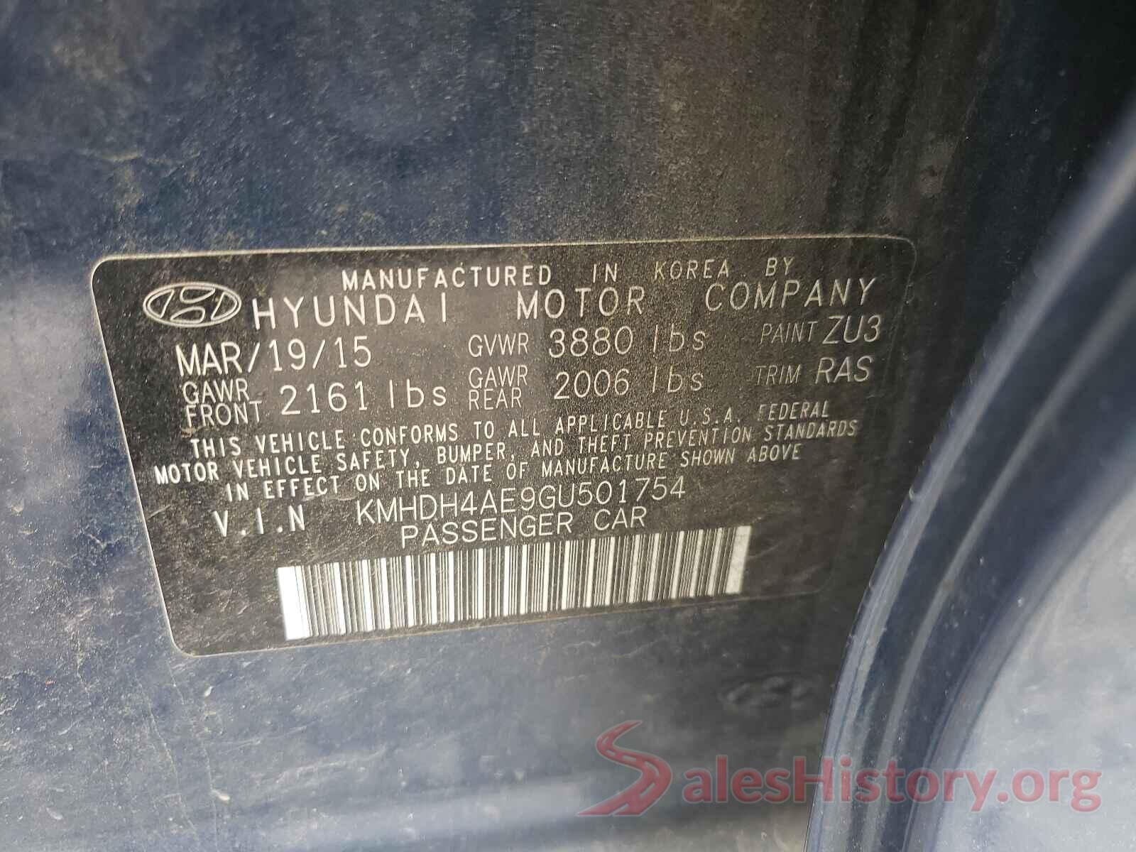 KMHDH4AE9GU501754 2016 HYUNDAI ELANTRA