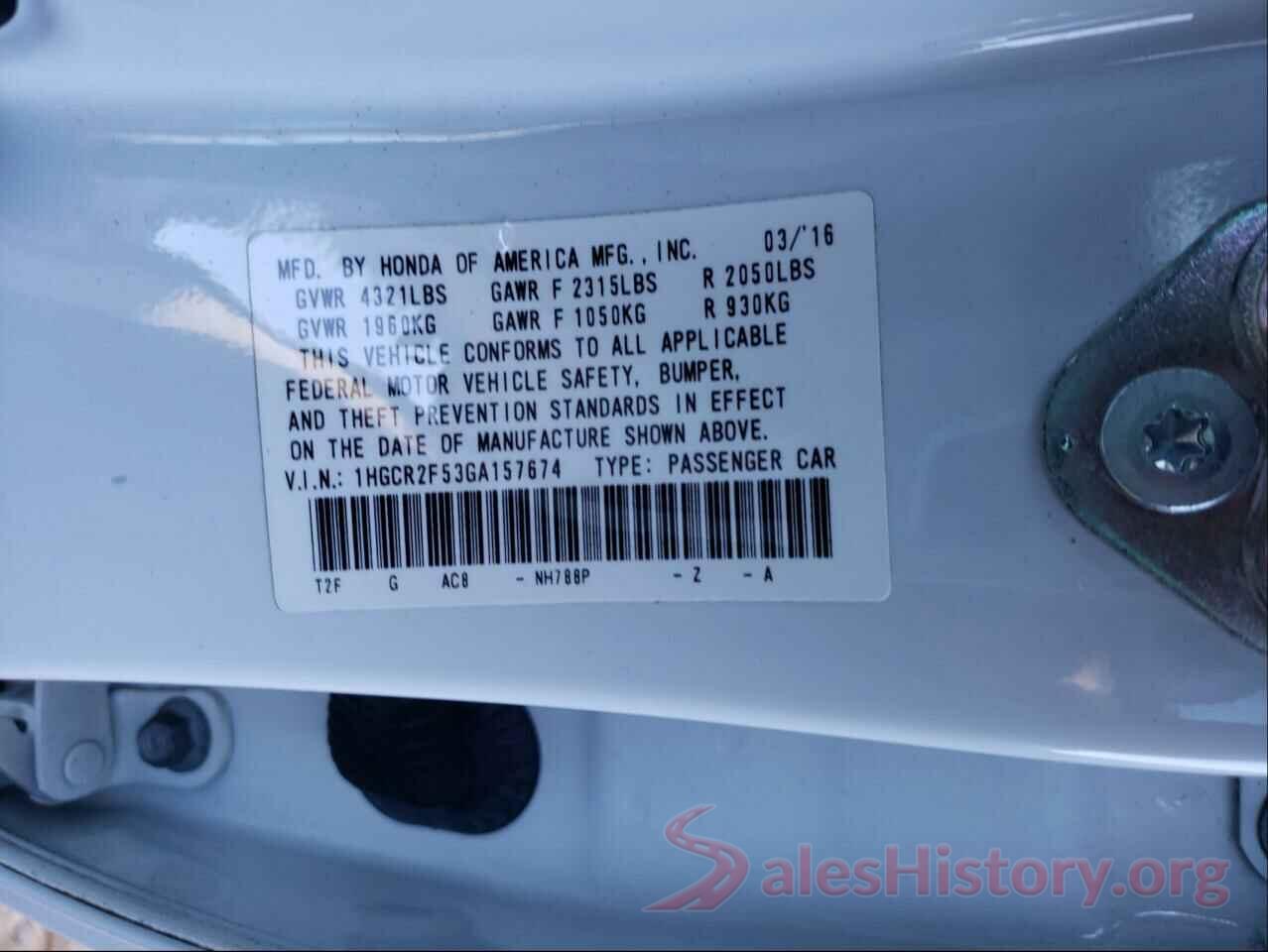 1HGCR2F53GA157674 2016 HONDA ACCORD