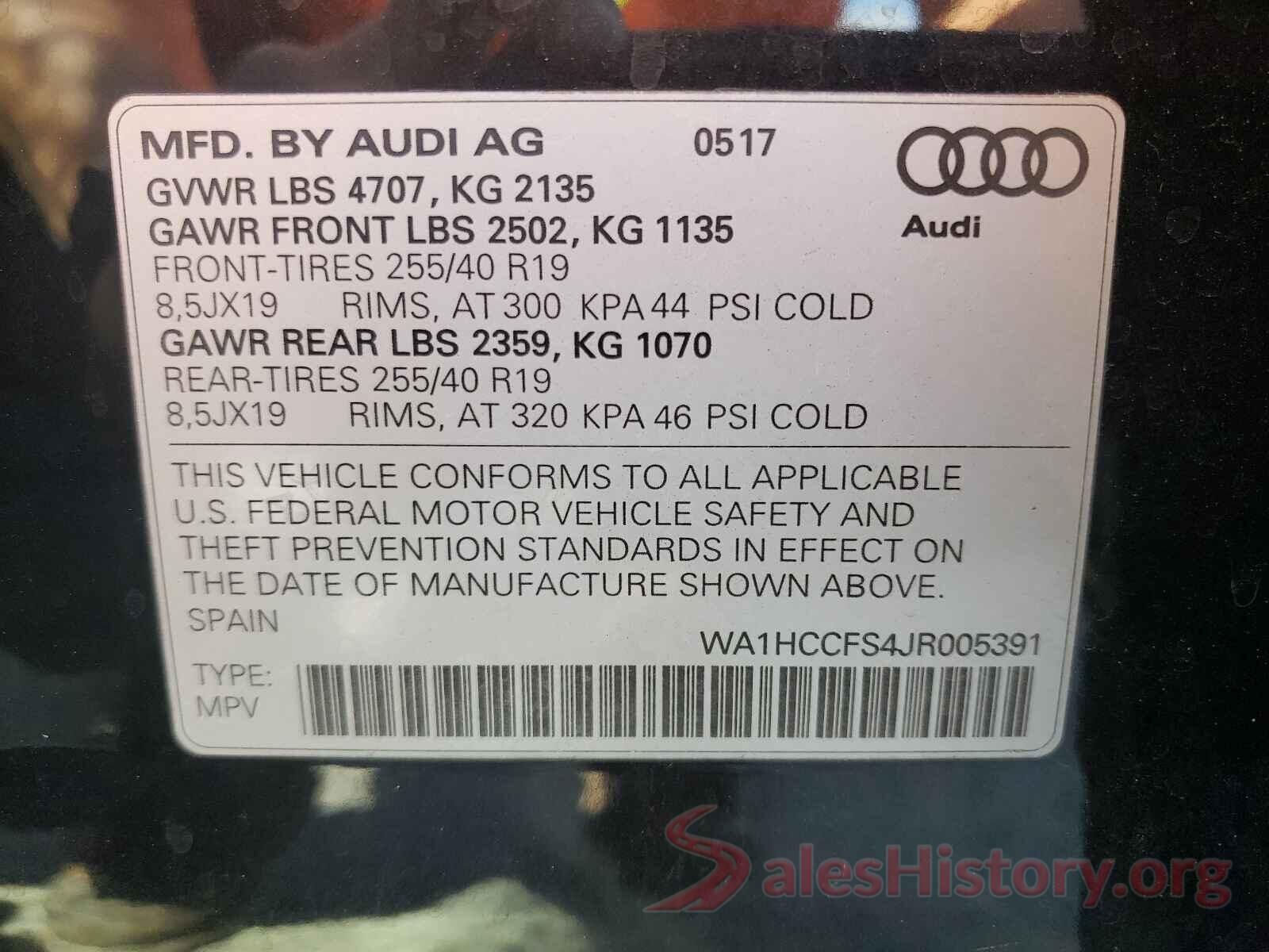 WA1HCCFS4JR005391 2018 AUDI Q3