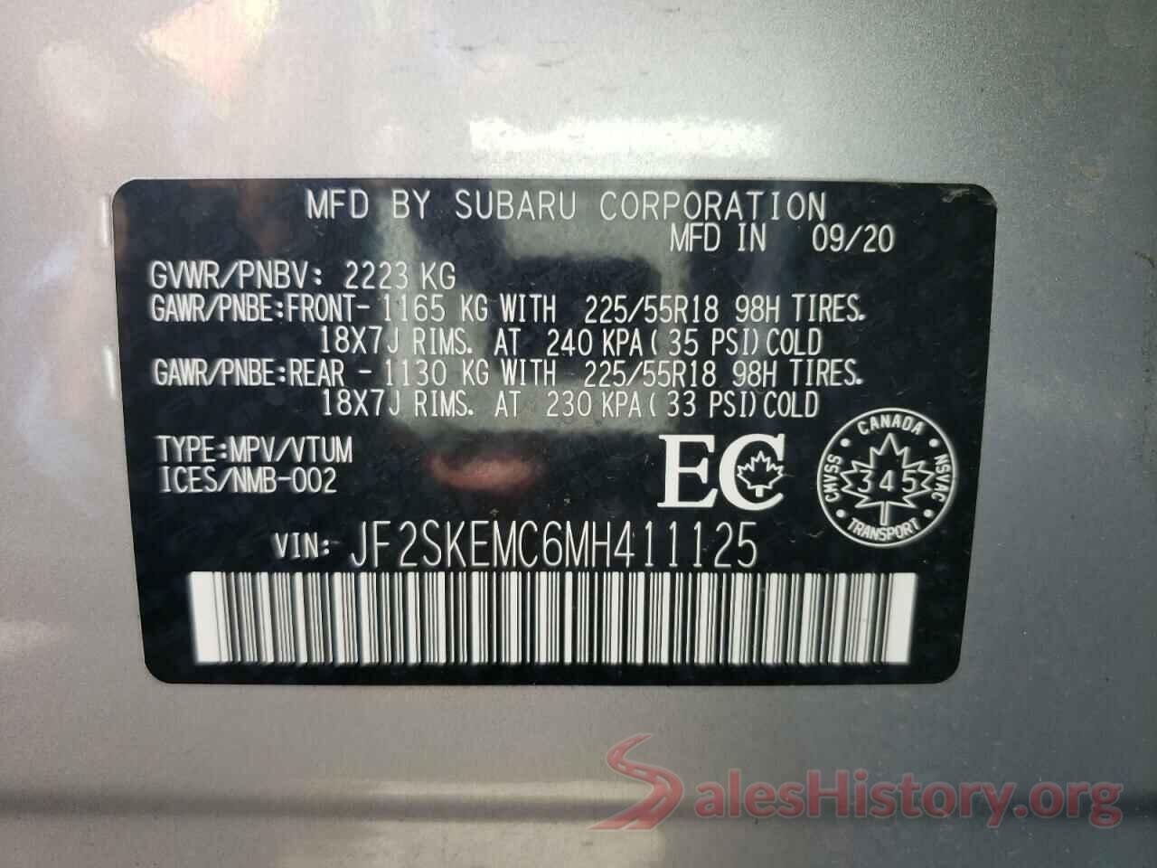 JF2SKEMC6MH411125 2021 SUBARU FORESTER