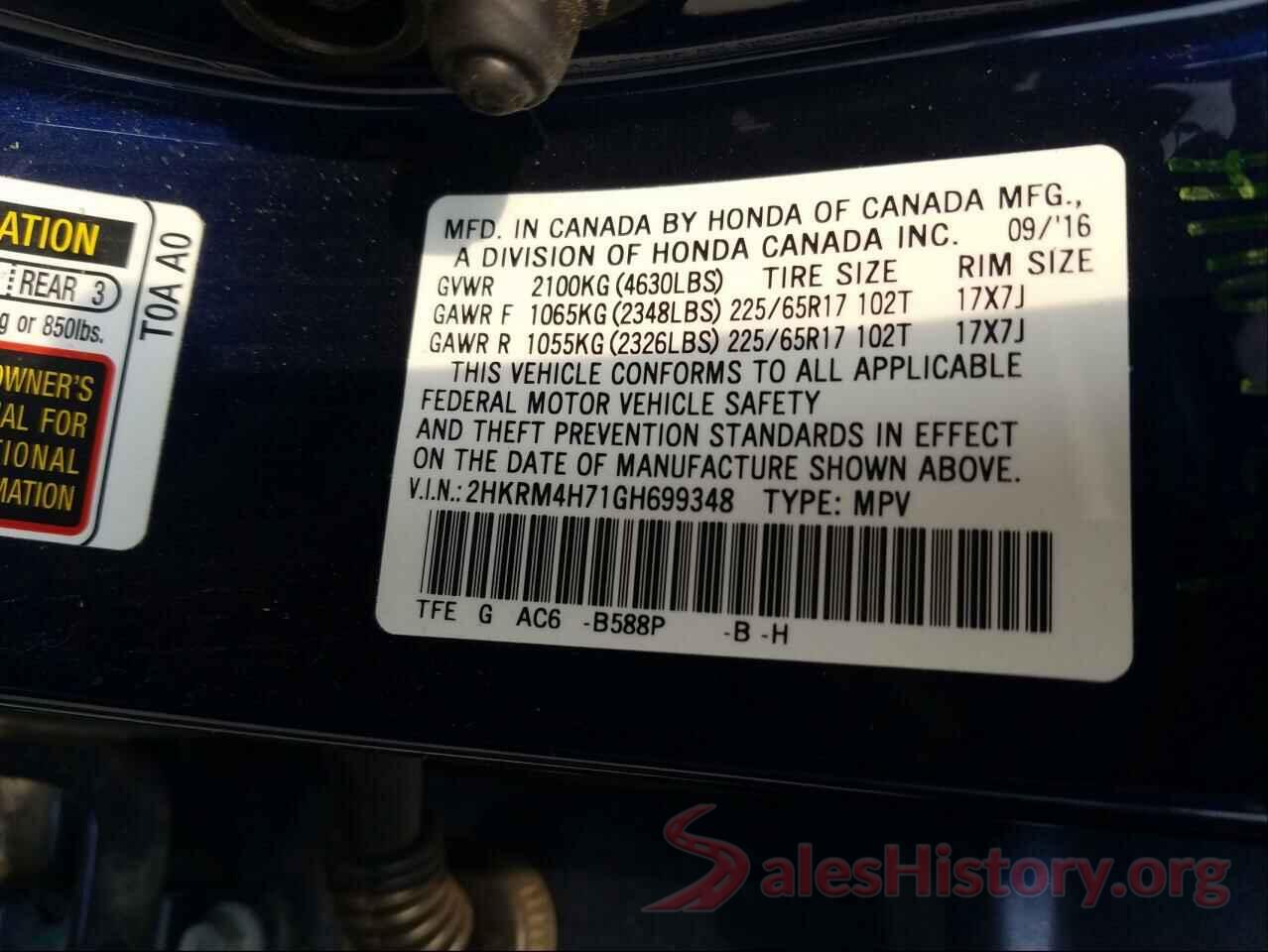 2HKRM4H71GH699348 2016 HONDA CRV