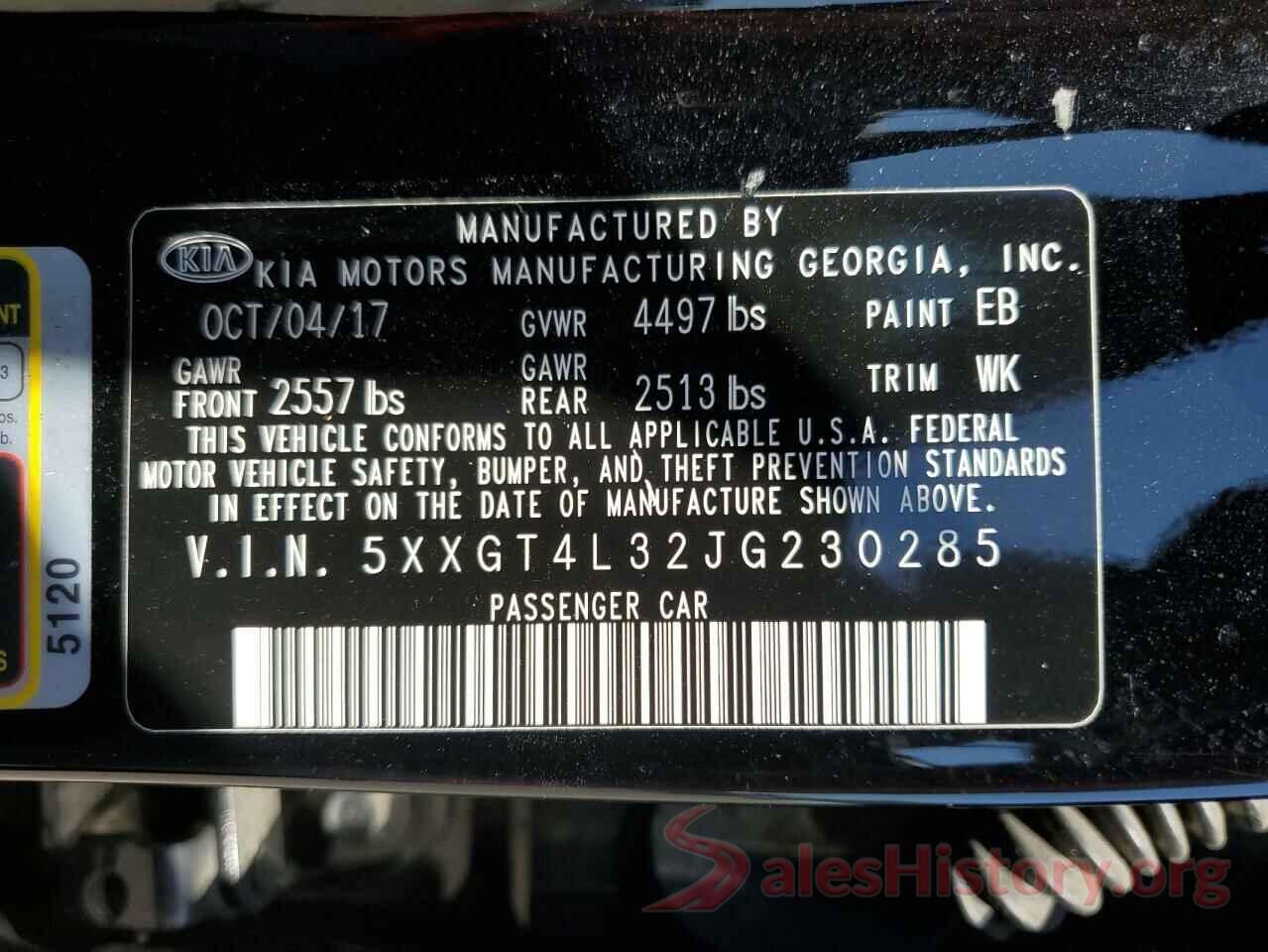 5XXGT4L32JG230285 2018 KIA OPTIMA