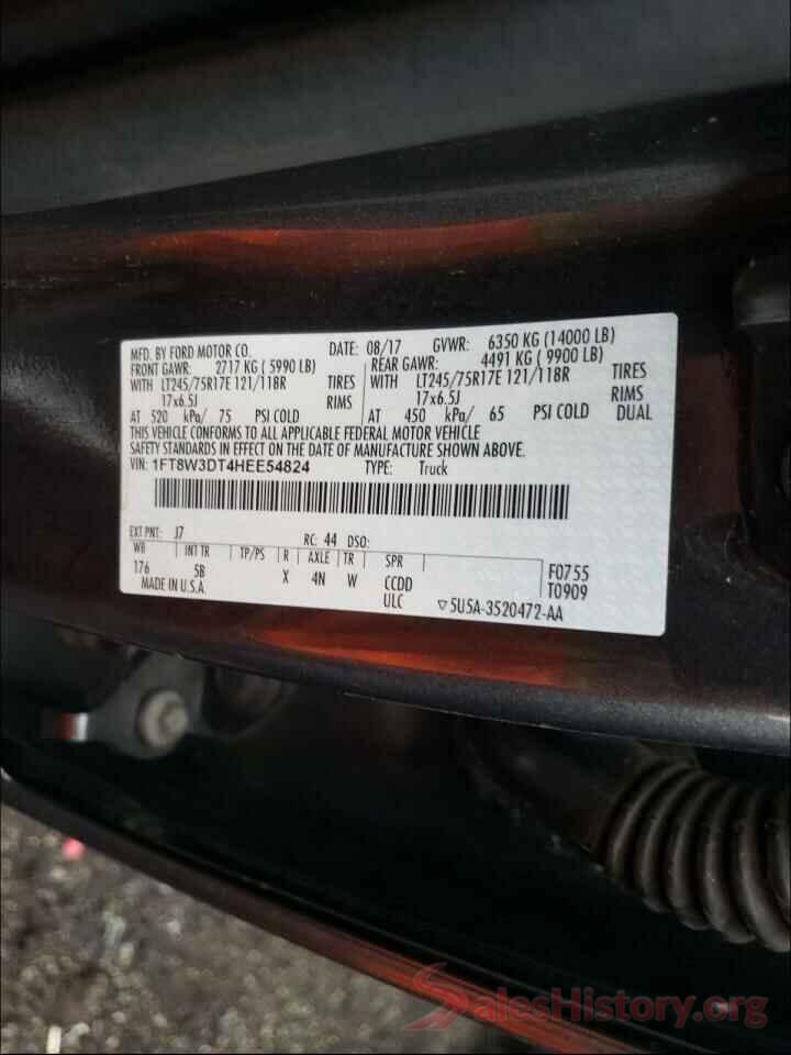 1FT8W3DT4HEE54824 2017 FORD F350