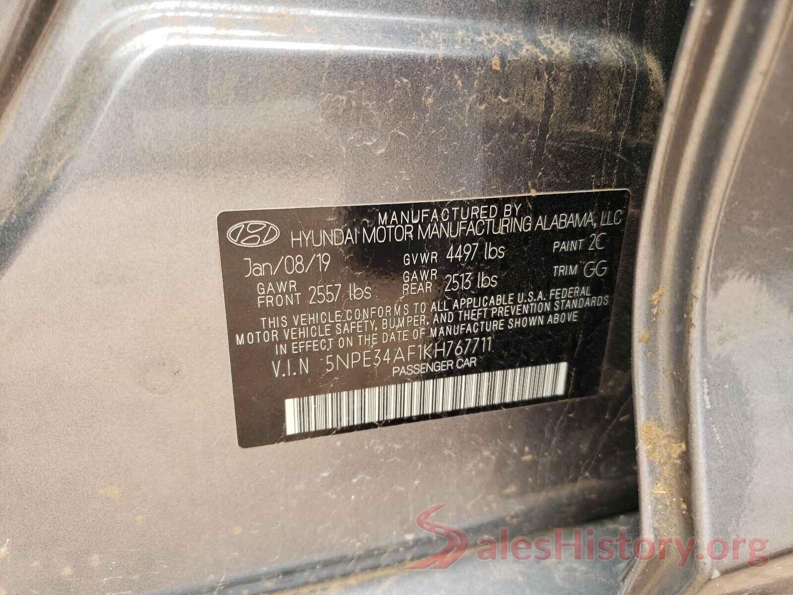 5NPE34AF1KH767711 2019 HYUNDAI SONATA