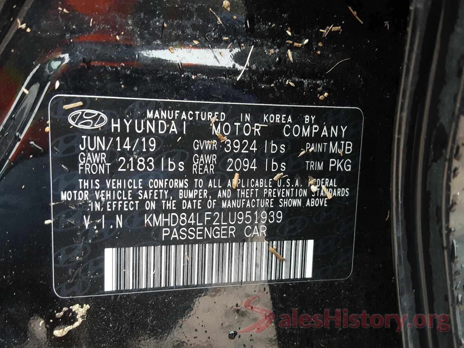 KMHD84LF2LU951939 2020 HYUNDAI ELANTRA