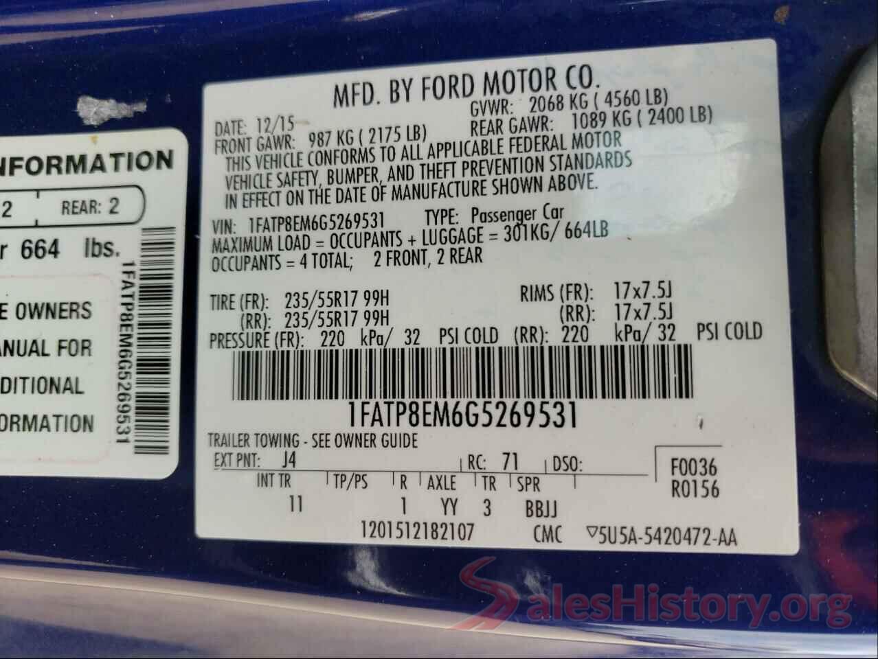 1FATP8EM6G5269531 2016 FORD MUSTANG