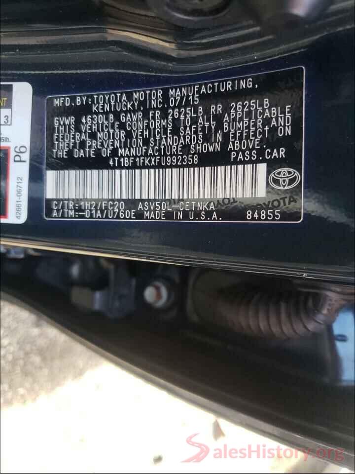 4T1BF1FKXFU992358 2015 TOYOTA CAMRY