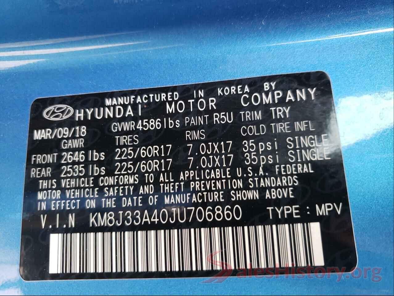 KM8J33A40JU706860 2018 HYUNDAI TUCSON