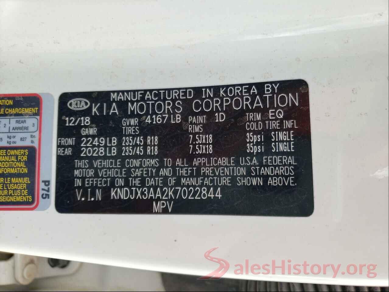 KNDJX3AA2K7022844 2019 KIA SOUL