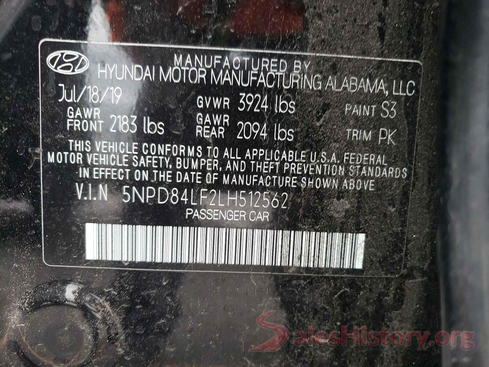 5NPD84LF2LH512562 2020 HYUNDAI ELANTRA