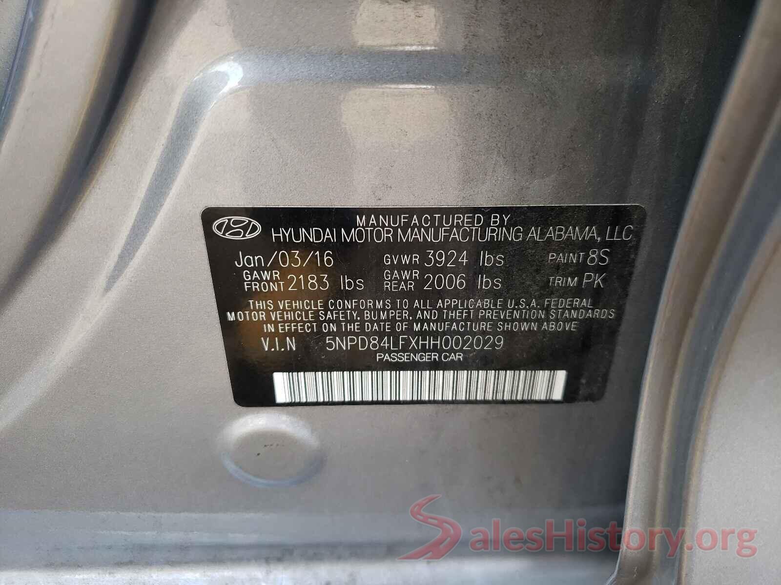 5NPD84LFXHH002029 2017 HYUNDAI ELANTRA