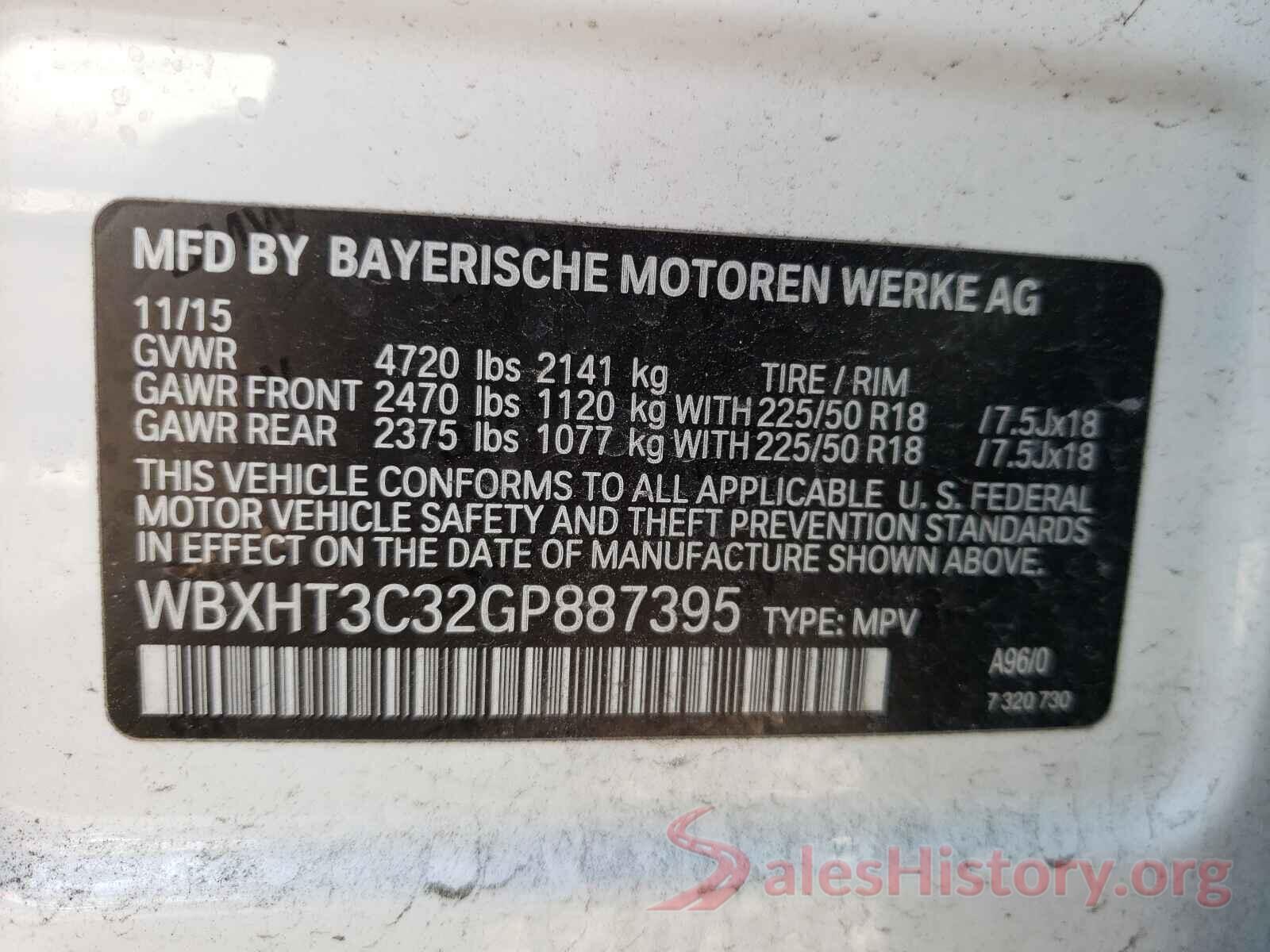 WBXHT3C32GP887395 2016 BMW X1