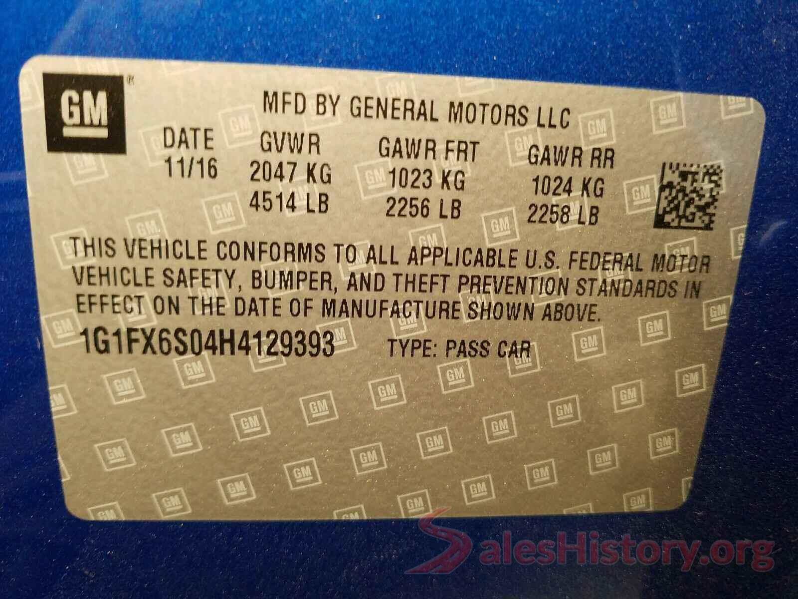 1G1FX6S04H4129393 2017 CHEVROLET BOLT