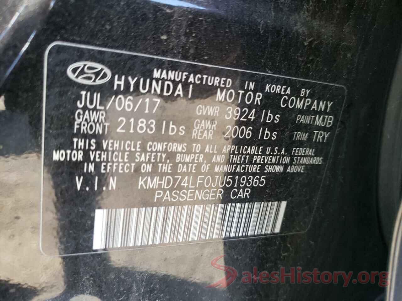 KMHD74LF0JU519365 2018 HYUNDAI ELANTRA