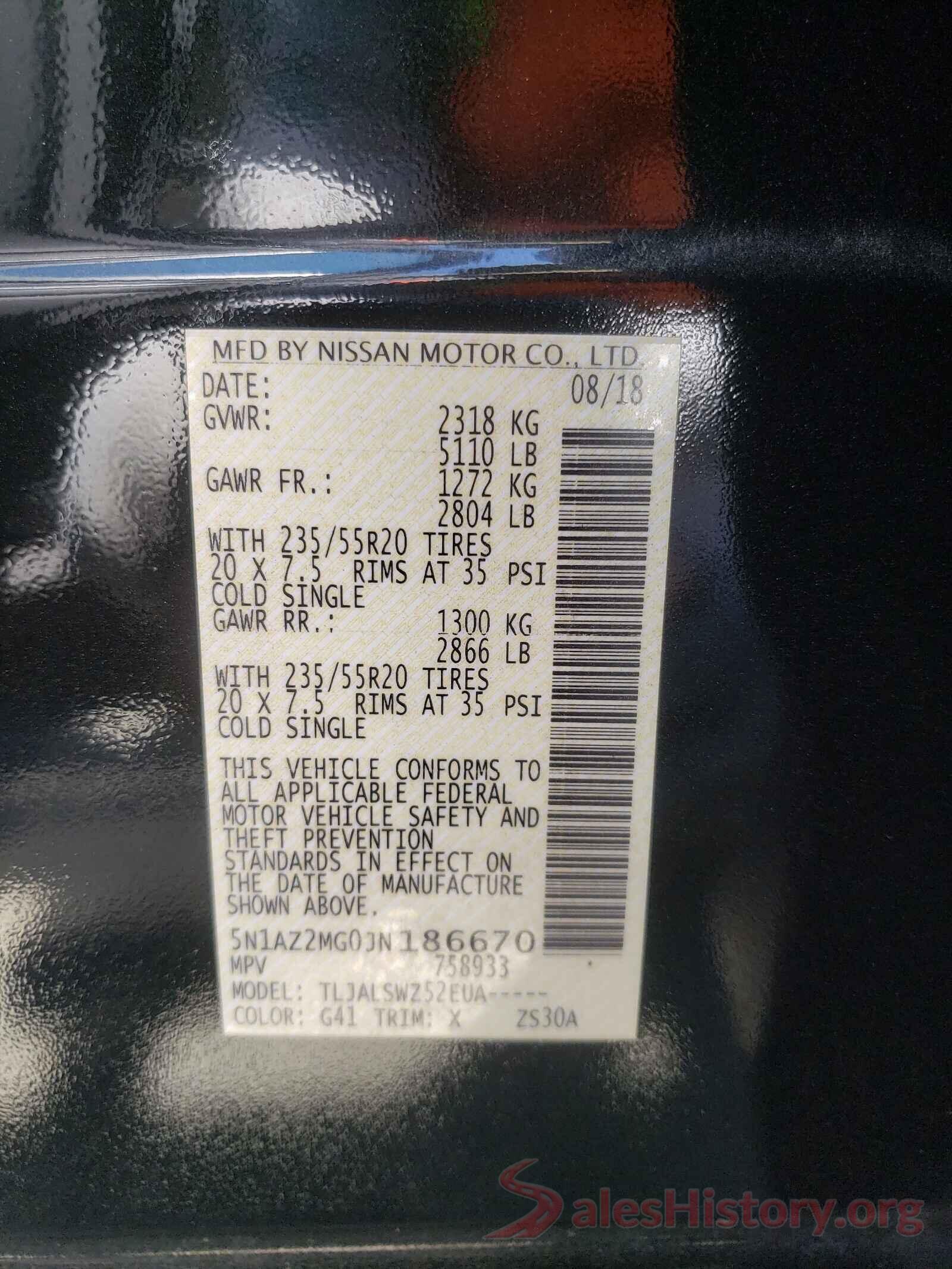 5N1AZ2MG0JN186670 2018 NISSAN MURANO