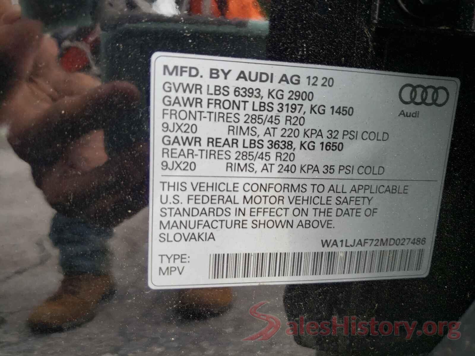 WA1LJAF72MD027486 2021 AUDI Q7