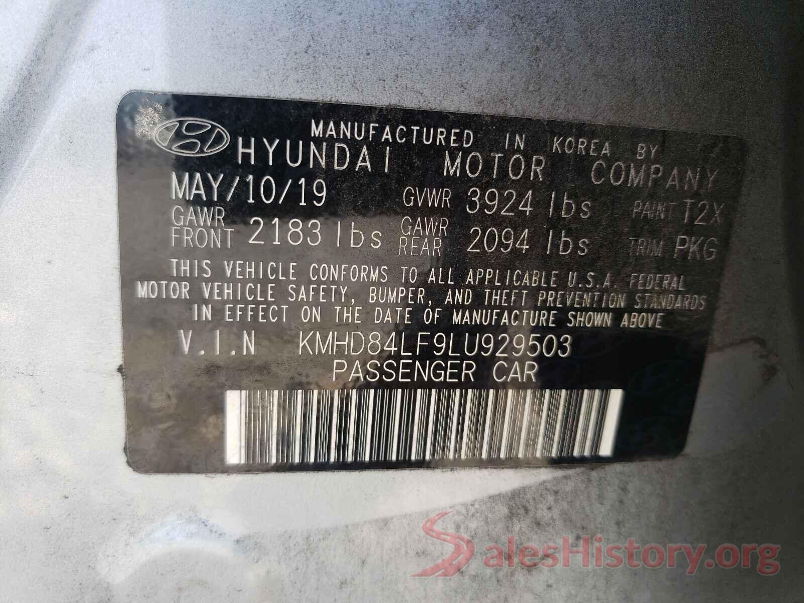 KMHD84LF9LU929503 2020 HYUNDAI ELANTRA