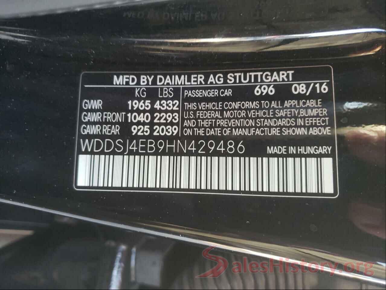 WDDSJ4EB9HN429486 2017 MERCEDES-BENZ C CLASS