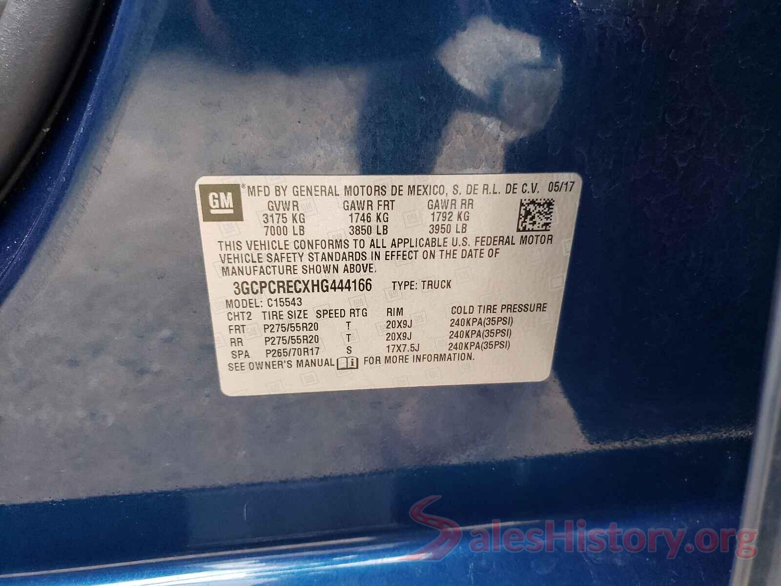 3GCPCRECXHG444166 2017 CHEVROLET SILVERADO