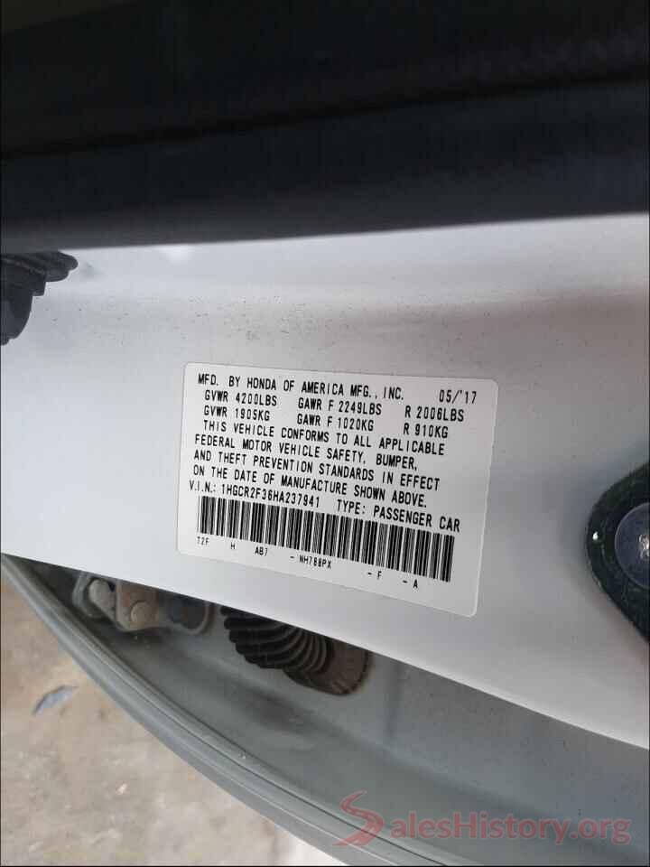 1HGCR2F36HA237941 2017 HONDA ACCORD