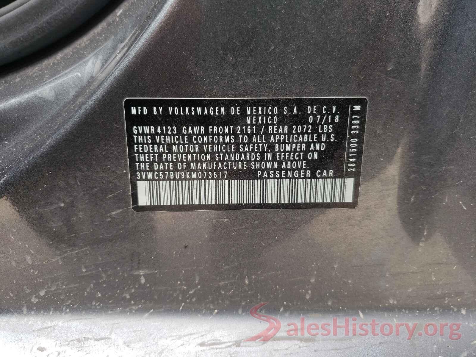 3VWC57BU9KM073517 2019 VOLKSWAGEN JETTA