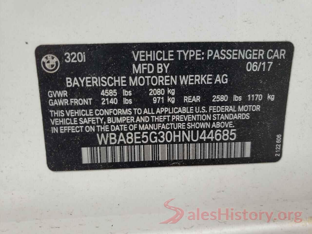 WBA8E5G30HNU44685 2017 BMW 3 SERIES