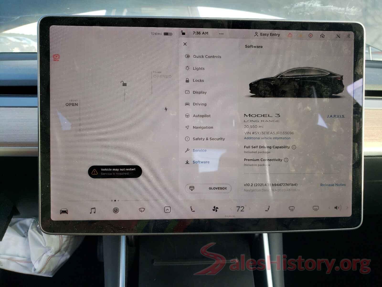 5YJ3E1EA5JF033696 2018 TESLA MODEL 3