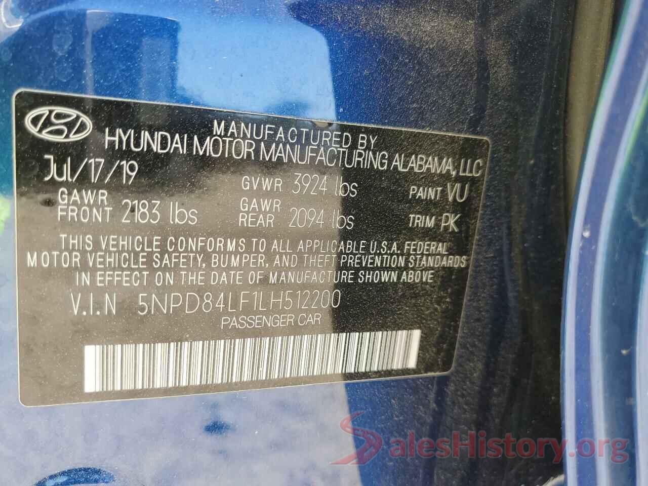 5NPD84LF1LH512200 2020 HYUNDAI ELANTRA