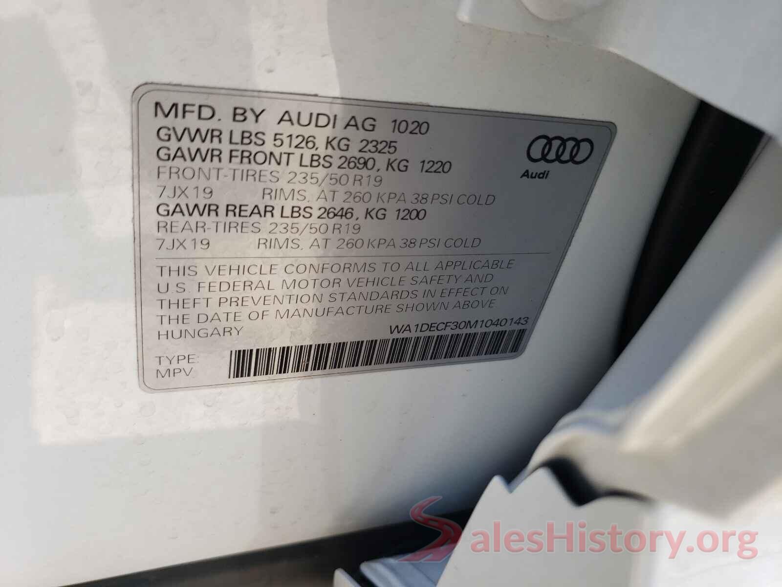 WA1DECF30M1040143 2021 AUDI Q3