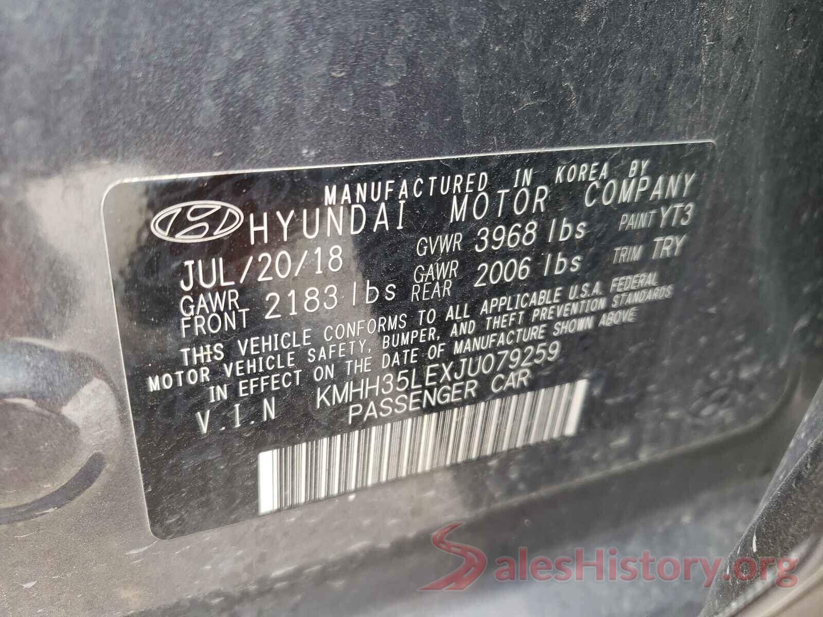 KMHH35LEXJU079259 2018 HYUNDAI ELANTRA