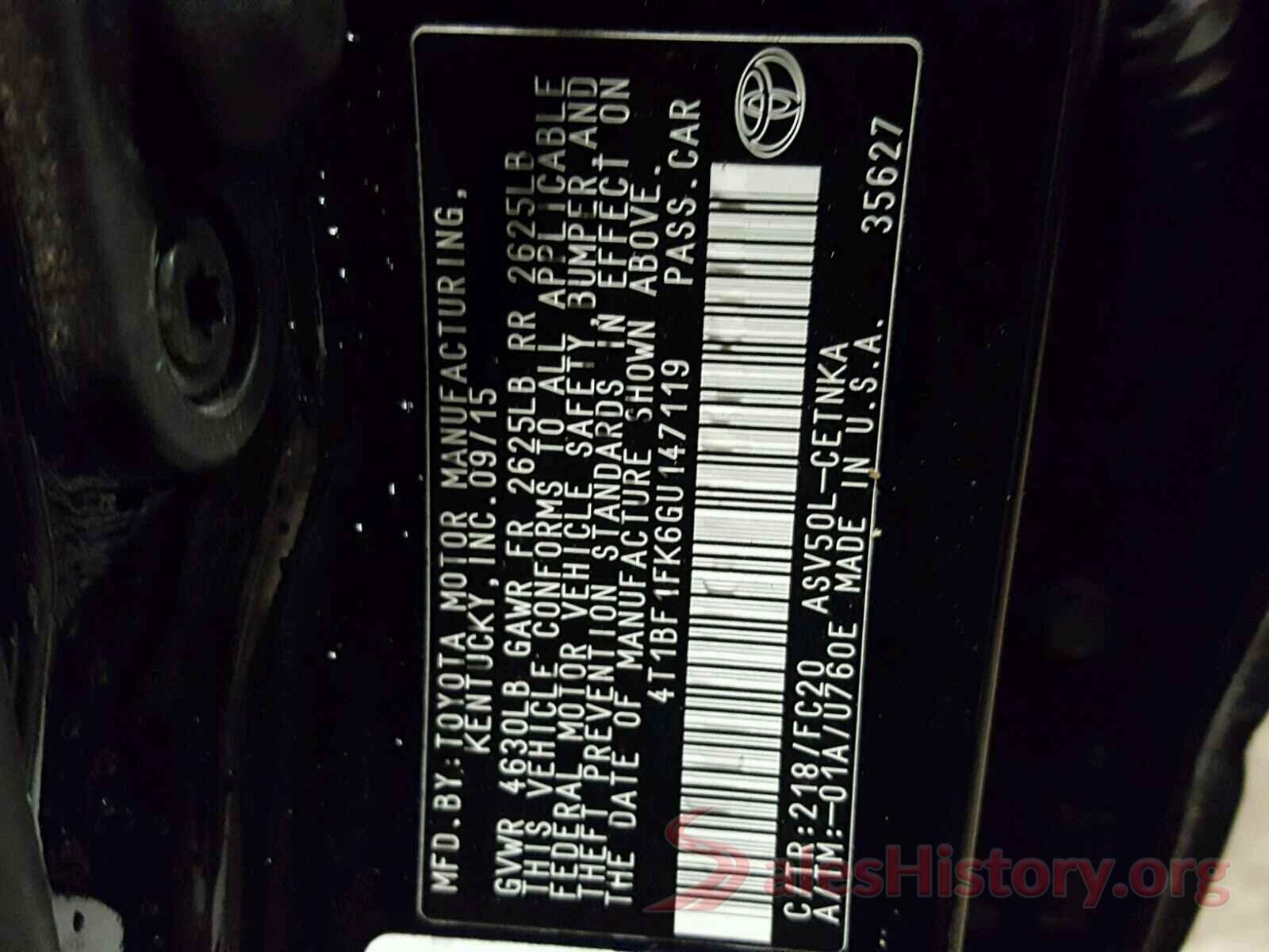 4T1BF1FK6GU147119 2016 TOYOTA CAMRY