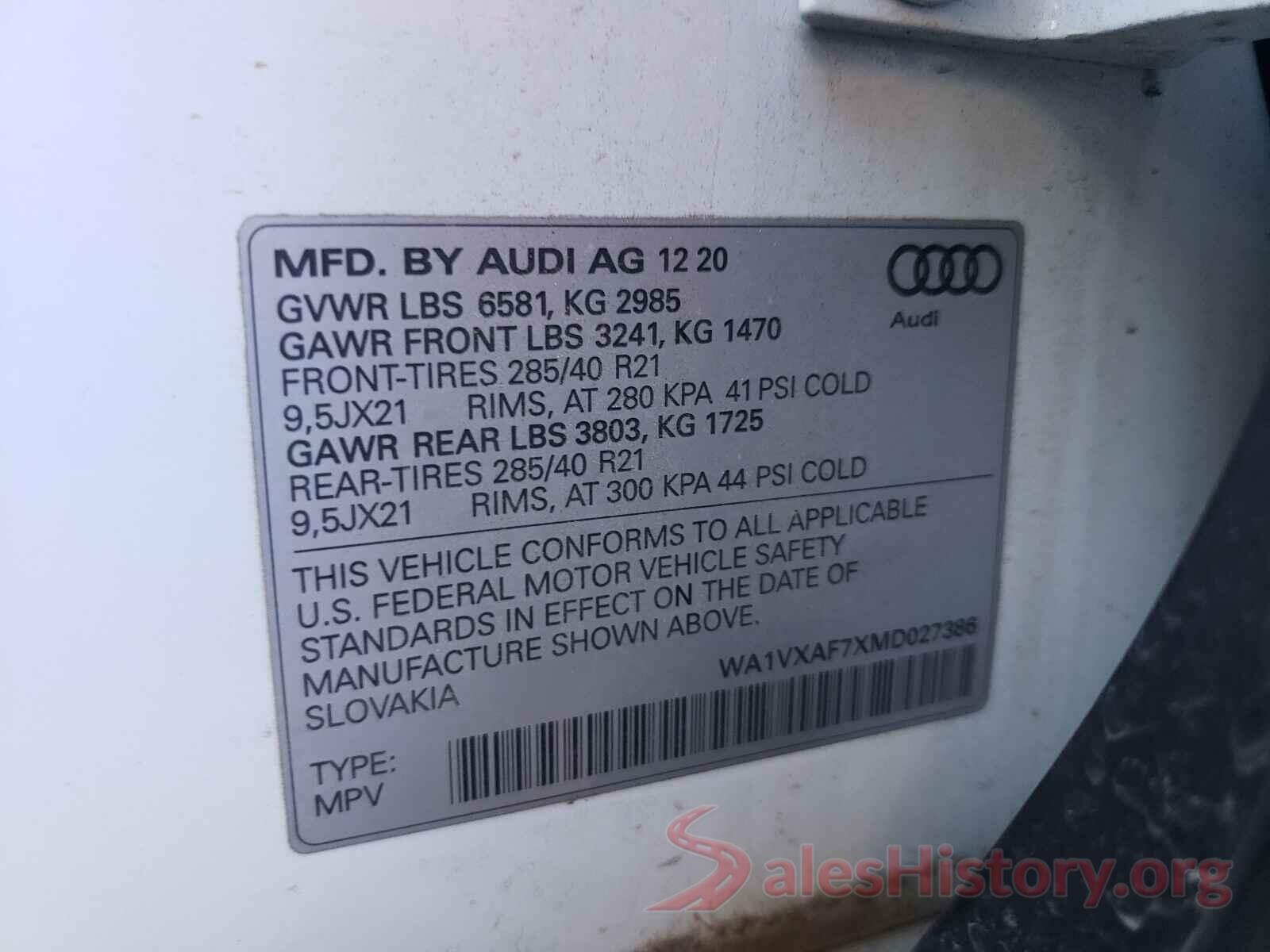 WA1VXAF7XMD027386 2021 AUDI Q7