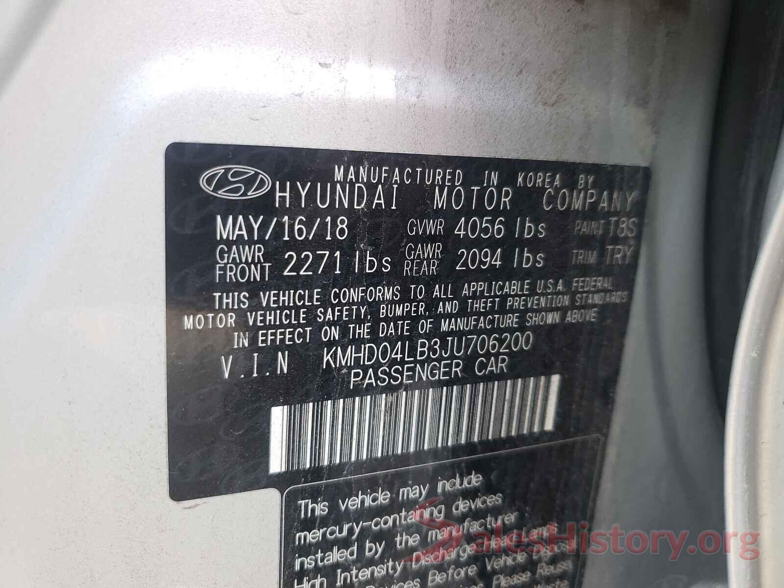 KMHD04LB3JU706200 2018 HYUNDAI ELANTRA