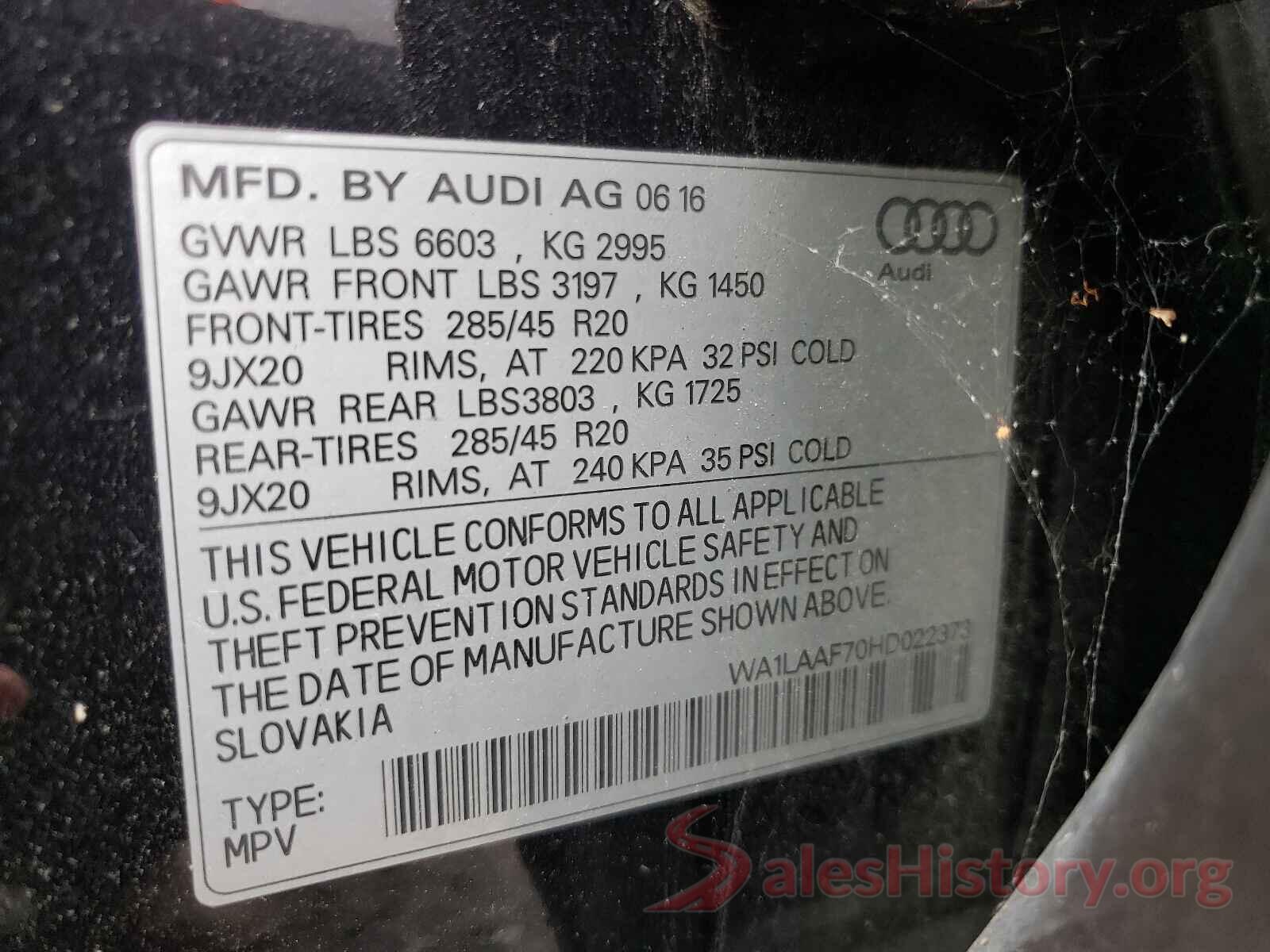 WA1LAAF70HD022373 2017 AUDI Q7