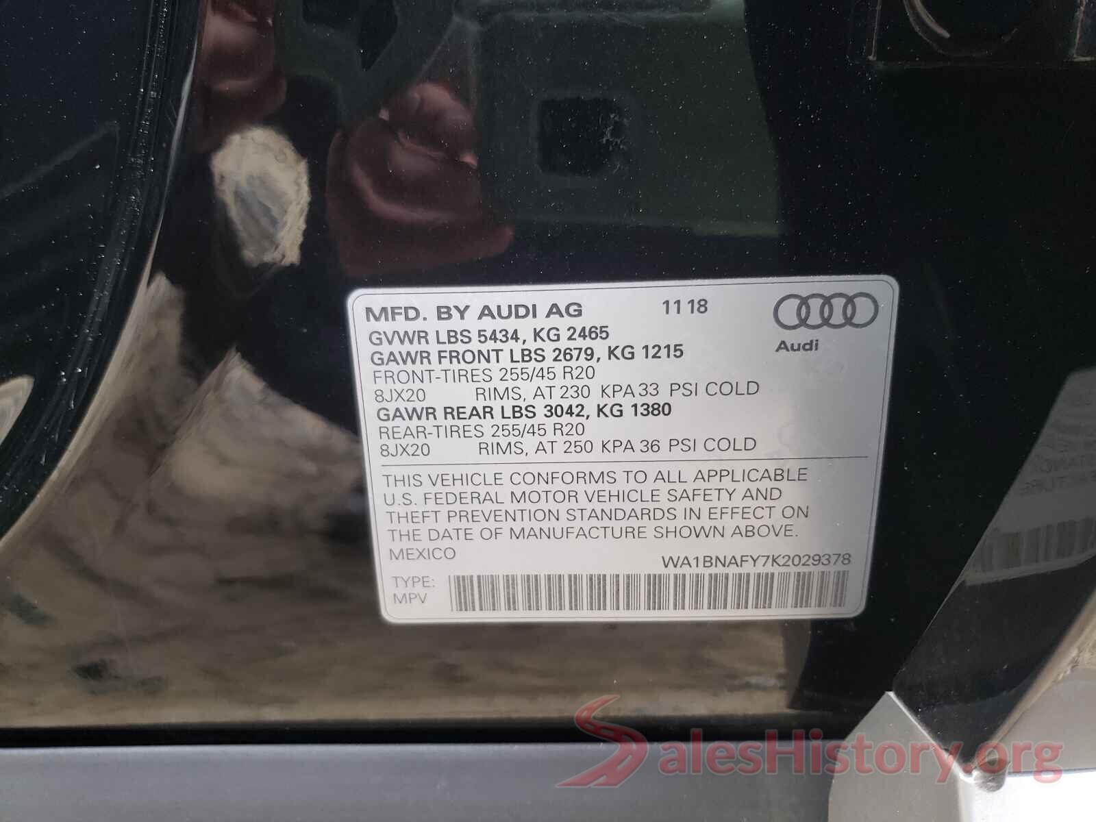 WA1BNAFY7K2029378 2019 AUDI Q5