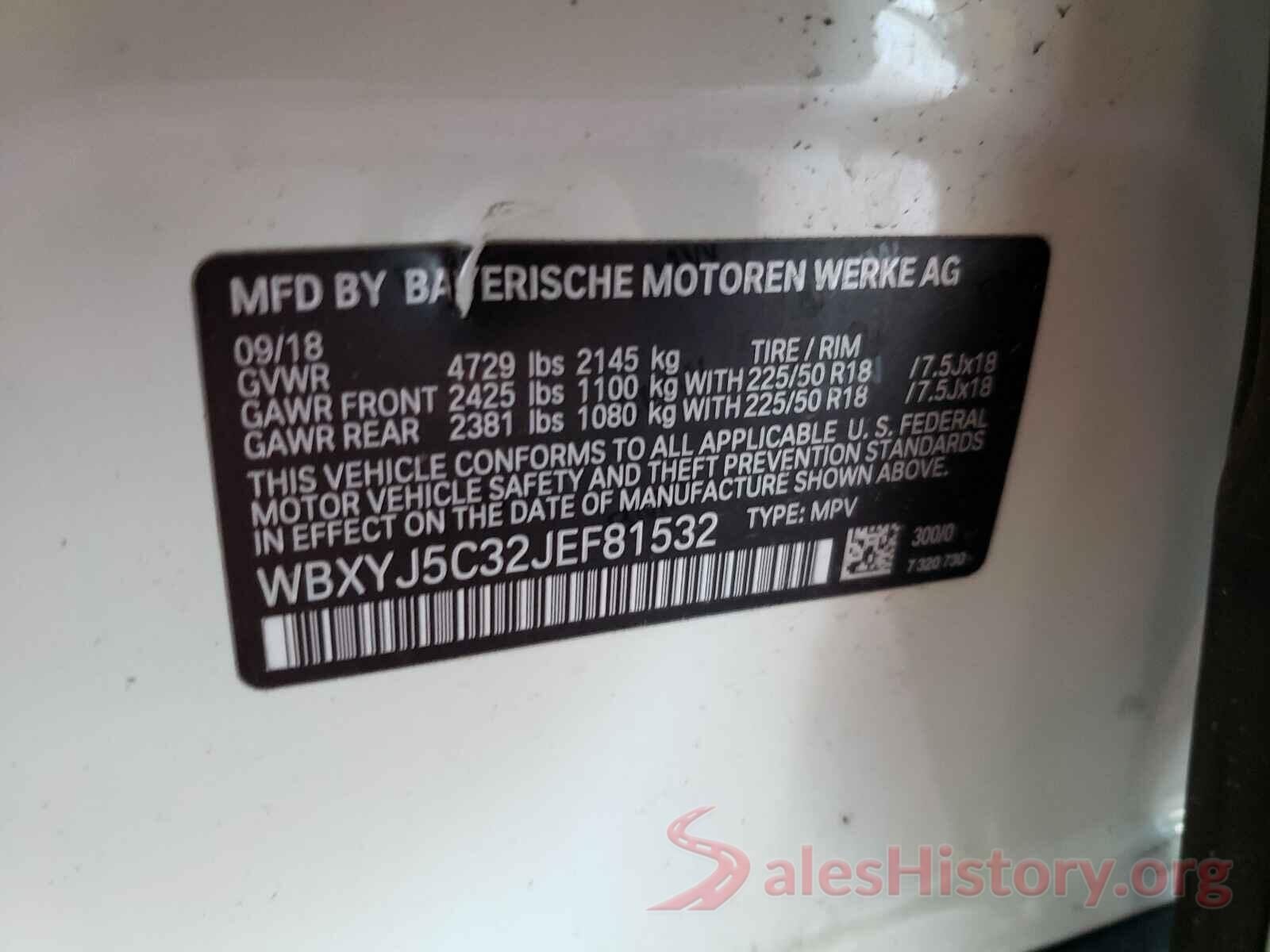 WBXYJ5C32JEF81532 2018 BMW X2