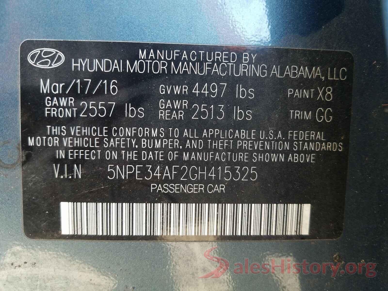 5NPE34AF2GH415325 2016 HYUNDAI SONATA