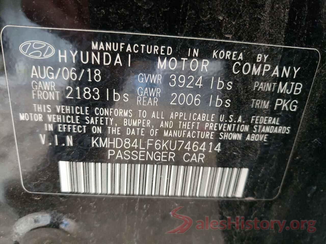 KMHD84LF6KU746414 2019 HYUNDAI ELANTRA