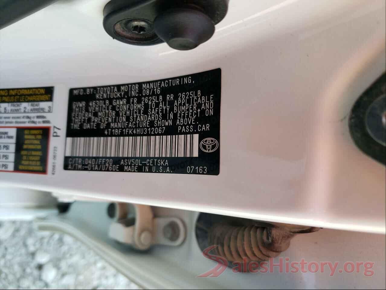 4T1BF1FK4HU312067 2017 TOYOTA CAMRY