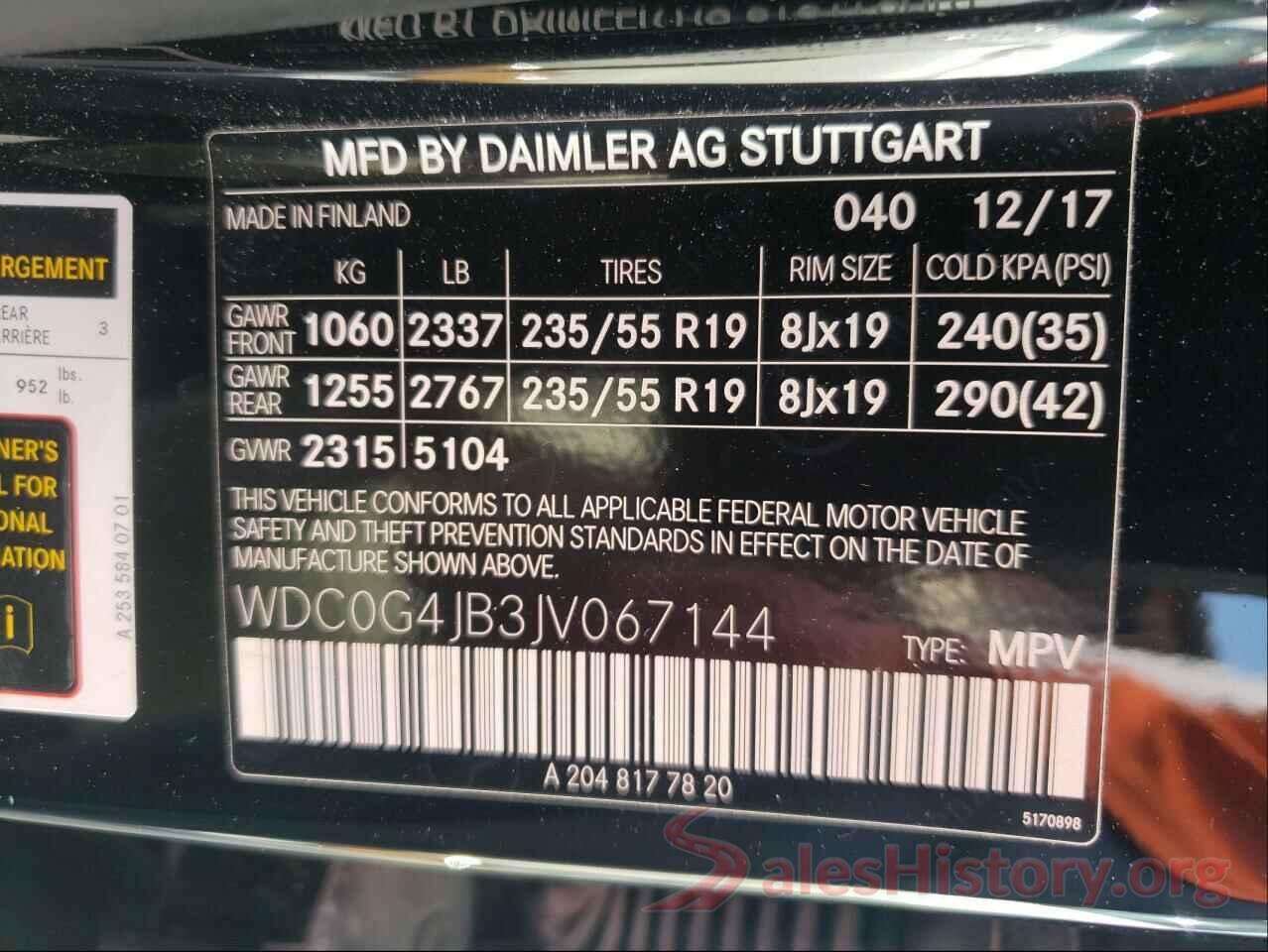 WDC0G4JB3JV067144 2018 MERCEDES-BENZ GLC-CLASS