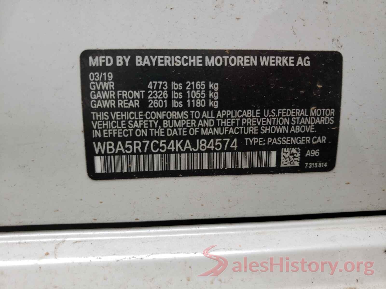 WBA5R7C54KAJ84574 2019 BMW 3 SERIES