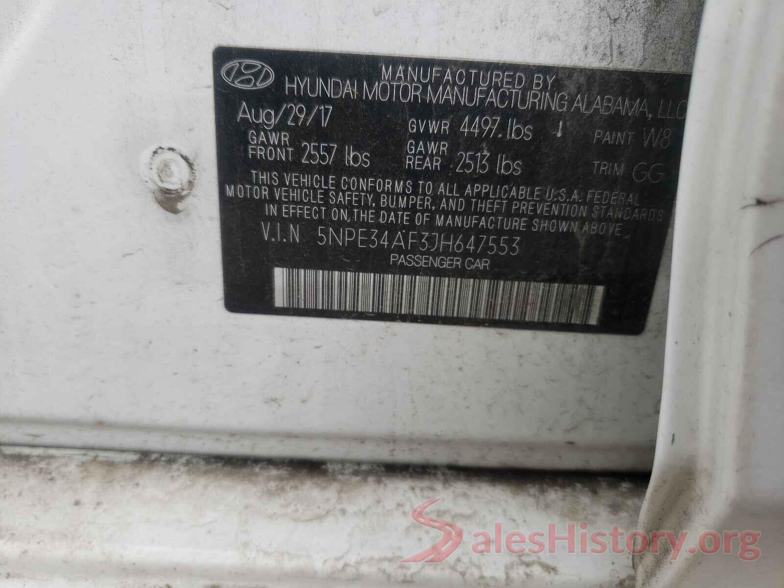 5NPE34AF3JH647553 2018 HYUNDAI SONATA