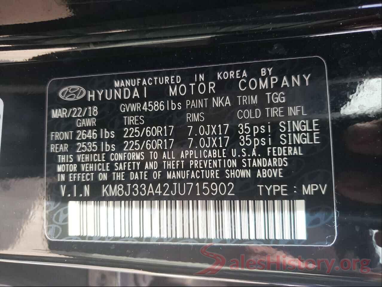 KM8J33A42JU715902 2018 HYUNDAI TUCSON