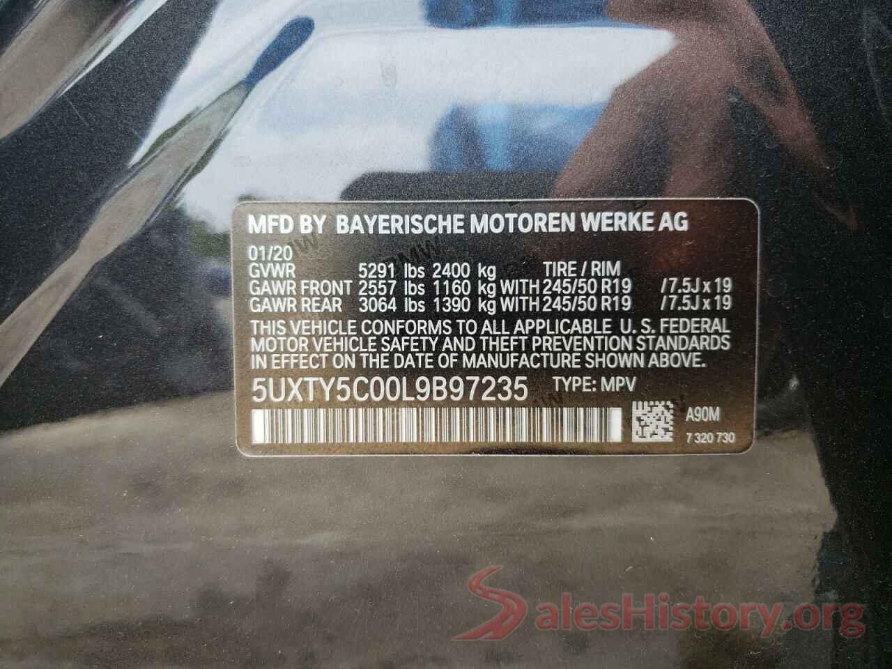 5UXTY5C00L9B97235 2020 BMW X3