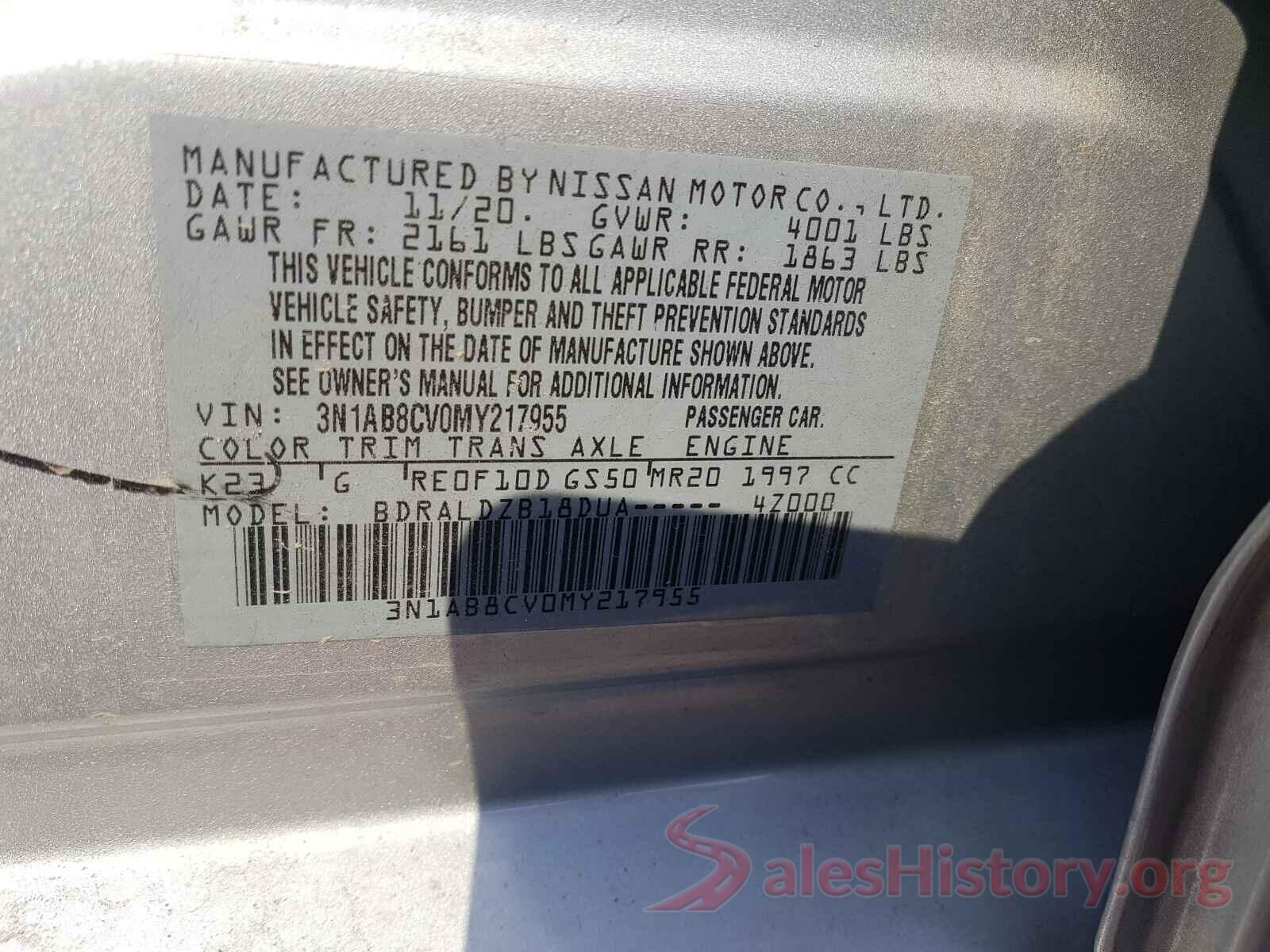 3N1AB8CV0MY217955 2021 NISSAN SENTRA